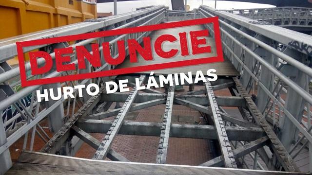 El IDU invita a denunciar el robo de láminas de los puentes peatonales.