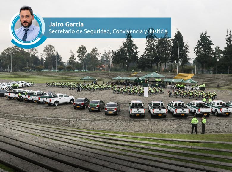 "Bogotá queda hoy mejor vigilada que nunca, dejamos una ciudad con la menor tasa de homicidios de los últimos 40 años". Jairo García, secretario de Seguridad, Convivencia y Justicia