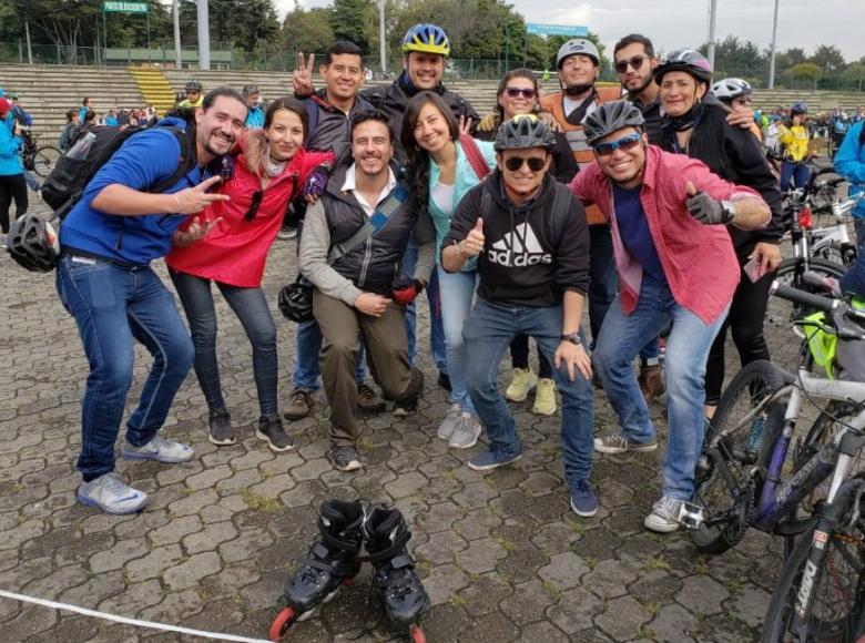 En la plaza de eventos del Parque Simón Bolívar se concentró gran número de participantes - Foto: Jhonatan Ramos/Secretaría de Movilidad.