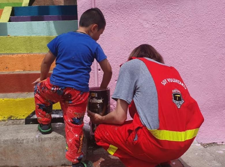 Pintatón en Ciudad Bolívar. - Foto: TransMilenio.