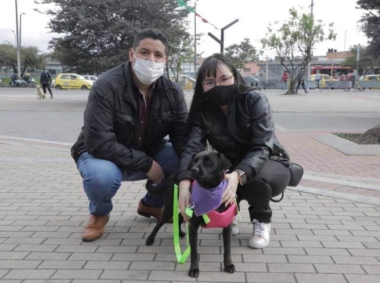 Ella es Chavela, una canina criolla y muy consentida que encontró en esta pareja el hogar perfecto para el resto de su vida.