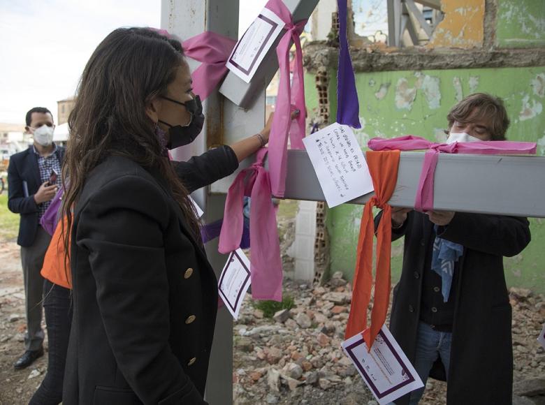 Mensajes en homenaje a habitantes de calle y trabajadoras sexuales del centro de Bogotá. Foto: FUGA.