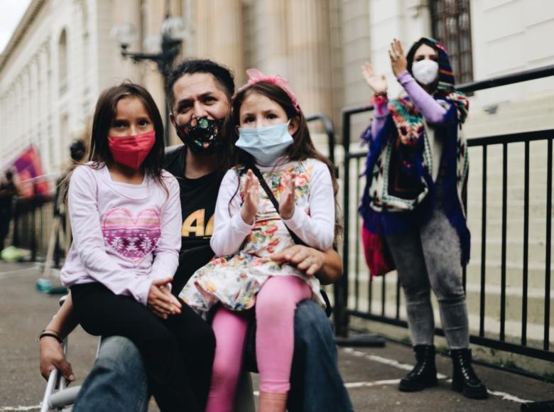 Familia que asistió a las actividades.