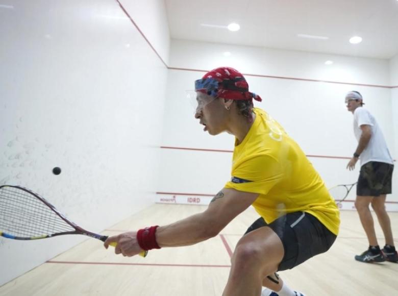 Andrés Felipe Herrera ganó el oro en squash, en la categoría de dobles masculino.