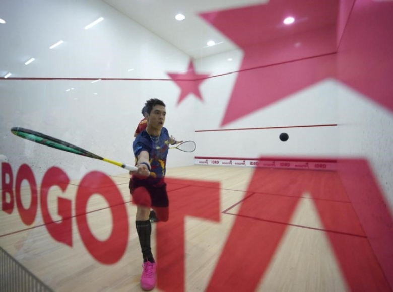 Miguel Ángel Rodríguez, ganador en la final masculina de squash de los Juegos Bolivarianos que se disputó en Bogotá.