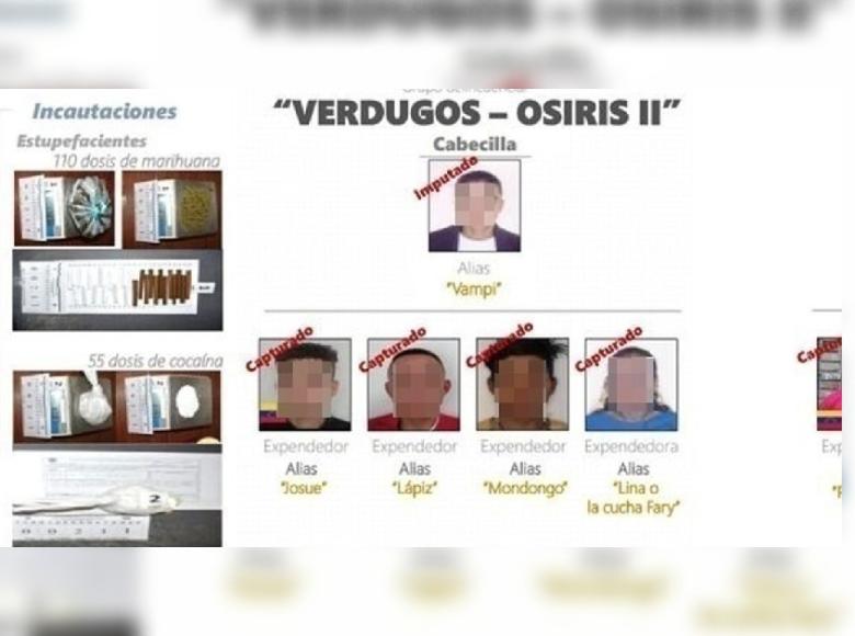 Cinco personas pertenecientes al grupo delincuencial 'Verdugos - Osiris II', fueron capturados. Entre ellos había una mujer conocida con el alias de La Cucha Fary.