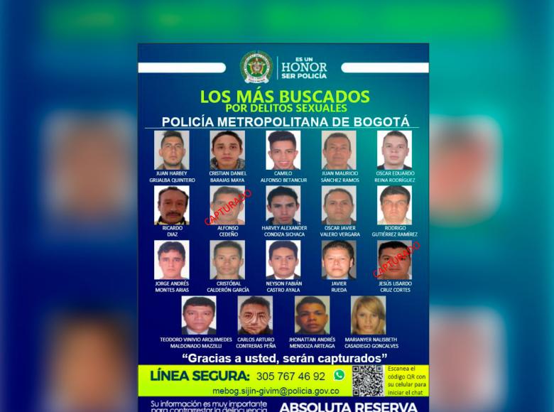 Por primera vez es publicado un cartel con personas requeridas por delitos sexuales. Son 17 personas buscadas en la capital; entre estas personas se encuentra una mujer.