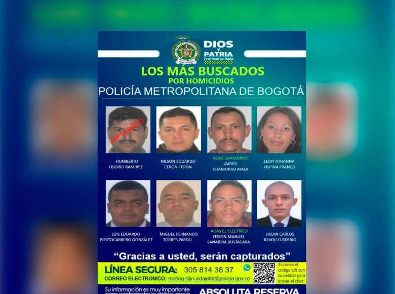 De las personas más buscadas por homicidio, una es mujer y 9 son hombres. 