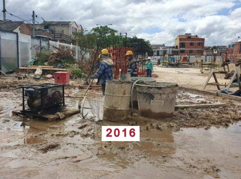 En 2016 se realizaron algunas obras de mitigación y restablecimiento de la estructura del suelo por filtraciones de agua. Foto. El Tiempo. 