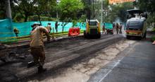 Arreglo de calles en el Parque Nacional en Bogotá por la UMV 