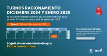 Racionamiento de agua en Bogotá, Funza, Madrid sábado 18 de enero 2025