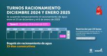 Racionamiento de agua en Bogotá y La Calera domingo 19 de enero 2025