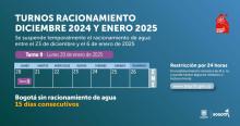 Racionamiento de agua en Bogotá, Chía, Sopó lunes 20 de enero 2025 