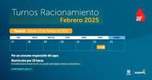 Este jueves 13 de febrero de 2025, rige el turno seis de racionamiento de agua e