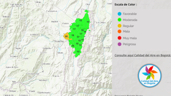 Captura del pronóstico de calidad del aire para la mañana