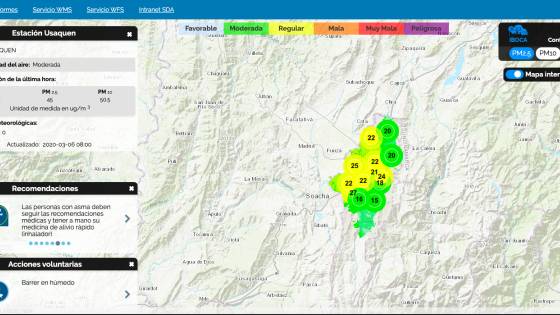 Captura de pantalla del sistema de monitoreo distrital