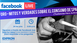 Foro sobre consumo de sustancias psicoactivas del Idipron en Facebook Live