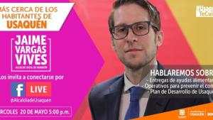 Pieza de la charla por Facebook Live con el alcalde local de Usaquén