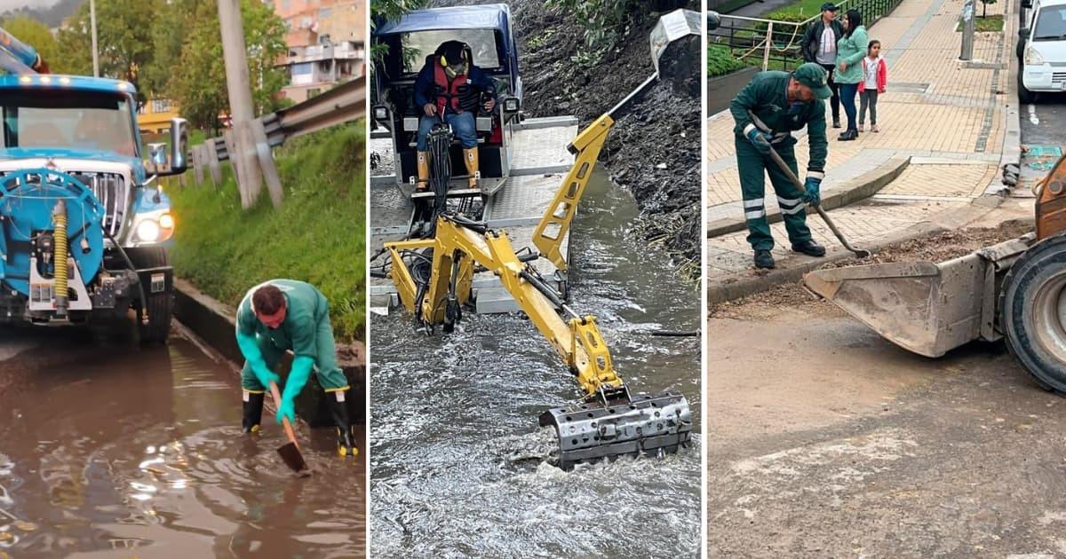 Bogotá redobla operativos de limpieza para evitar inundaciones por lluvias