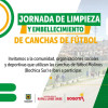 Jornada de limpieza y embellecimiento de canchas de fútbol en Bogotá