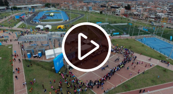 Plano cenital de una de las canchas del parque Gilma Jiménez, en Bogotá.