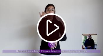 ¿Cómo accede una mujer sorda a la Línea Púrpura en lengua de señas?