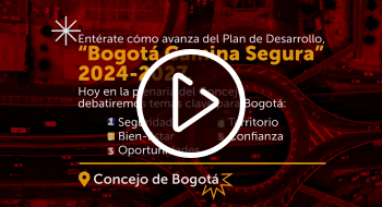 Plan de Desarrollo 'Bogotá Camina Segura' cursa segundo debate en Concejo