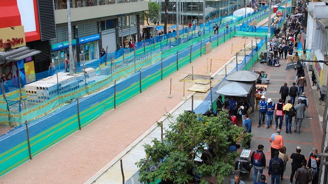 Obras de peatonalización de la Carrera Séptima - Foto: Prensa IDU 